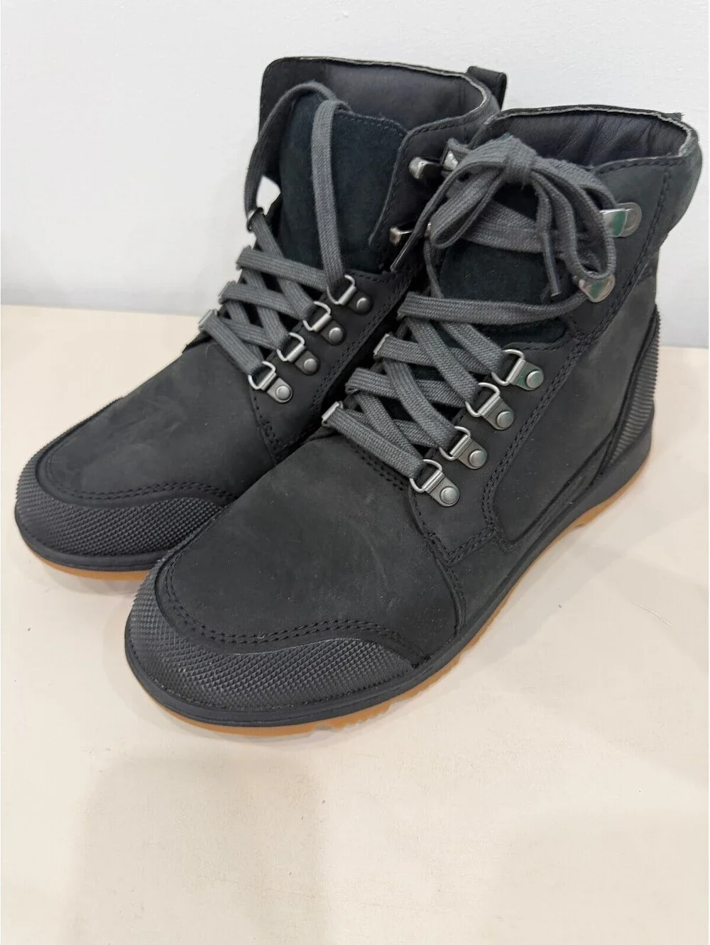 Sorel Ankeny II Men's Waterproof Black Leather Hiking Boots Size 7.5